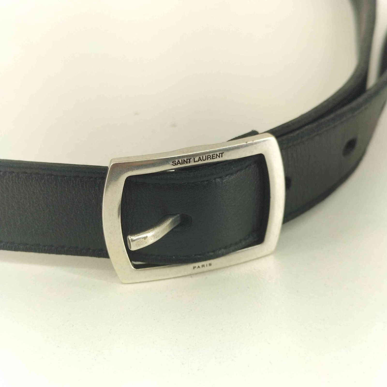 サンローランパリ SAINT LAURENT PARIS レザーナローベルト メンズ