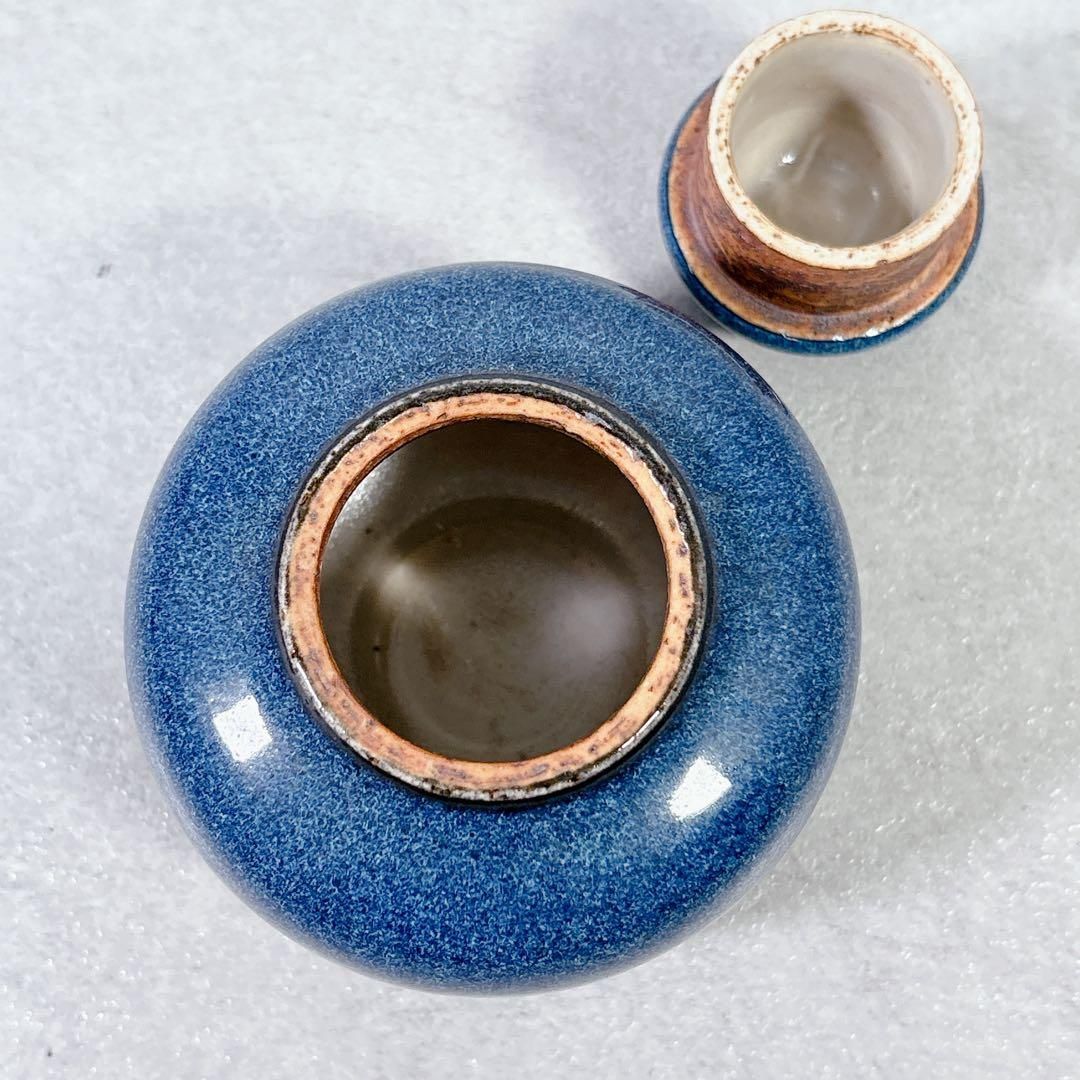 S063 ヴァルデマー ペターセン ヴィンテージ 茶釉線文 小壺 デンマーク