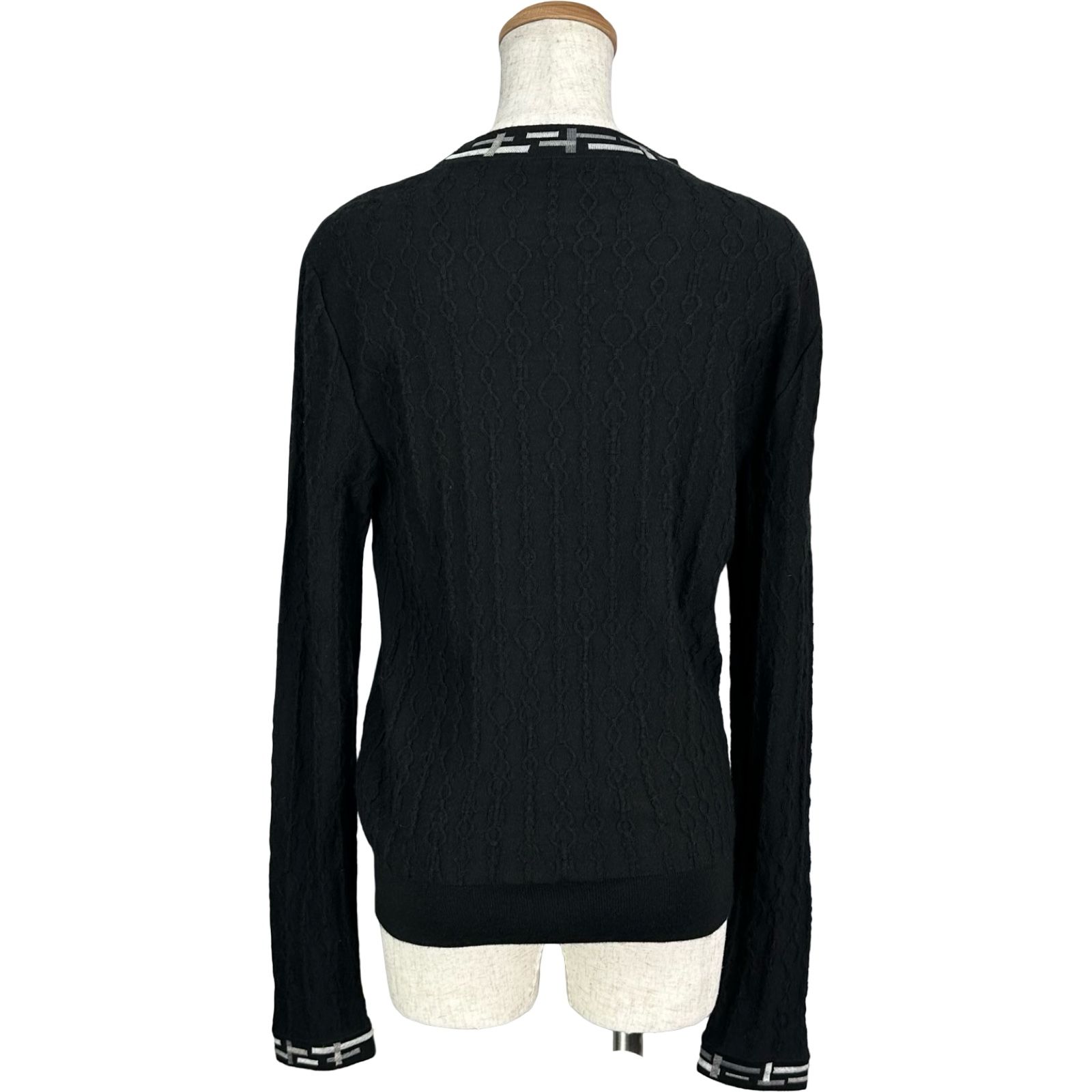 エルメス HERMES 総柄エンボスニットセーター 3H2619DA ブラック カシミヤ/シルク レディース セーター HERMES - エルメス HERMES 総柄エンボスニットセーター 3H2619DA