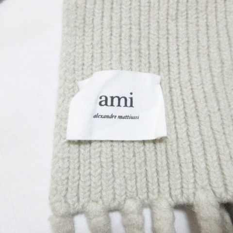 アミ アレクサンドル マテュッシ マフラー ウール フリンジ ワンポイント アミ アレクサンドル マテュッシ ami alexandre mattiussi マフラー