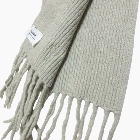 アミ アレクサンドル マテュッシ マフラー ウール フリンジ ワンポイント アミ アレクサンドル マテュッシ ami alexandre mattiussi マフラー