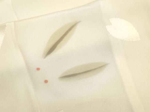 平和屋着物○上質な長襦袢 無双仕立て 兎 砥粉色地 半衿刺繍 逸品 未