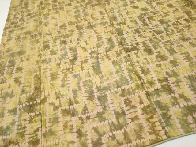 平和屋着物○極上 菅原工房 菅原結作 漢方染紬 絞り 幾何学文様 証紙
