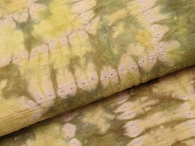 平和屋着物●極上　菅原工房　菅原結作　漢方染紬　絞り　幾何学文様　証紙付き　逸品　CYAA4896s6 平和屋着物○極上 菅原工房 菅原結作 漢方染紬 絞り 幾何学文様 証紙