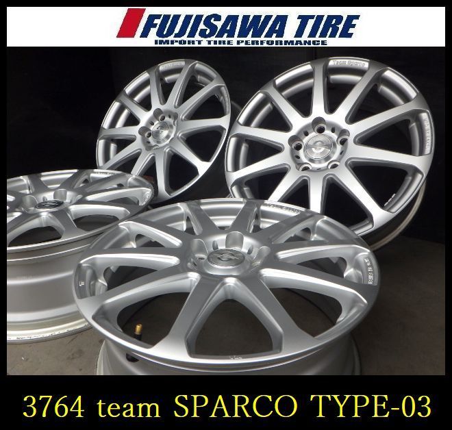 【3764】B送料無料▲Team SPARCO TYPE-3▲17x7.0J 5穴 114.3 +53▲4本 26102565