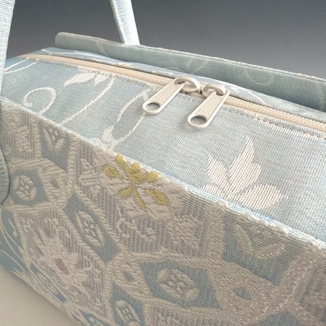 新品未使用品 京都 西陣織 弥栄織物 正絹帯地使用 利休バッグ 26402