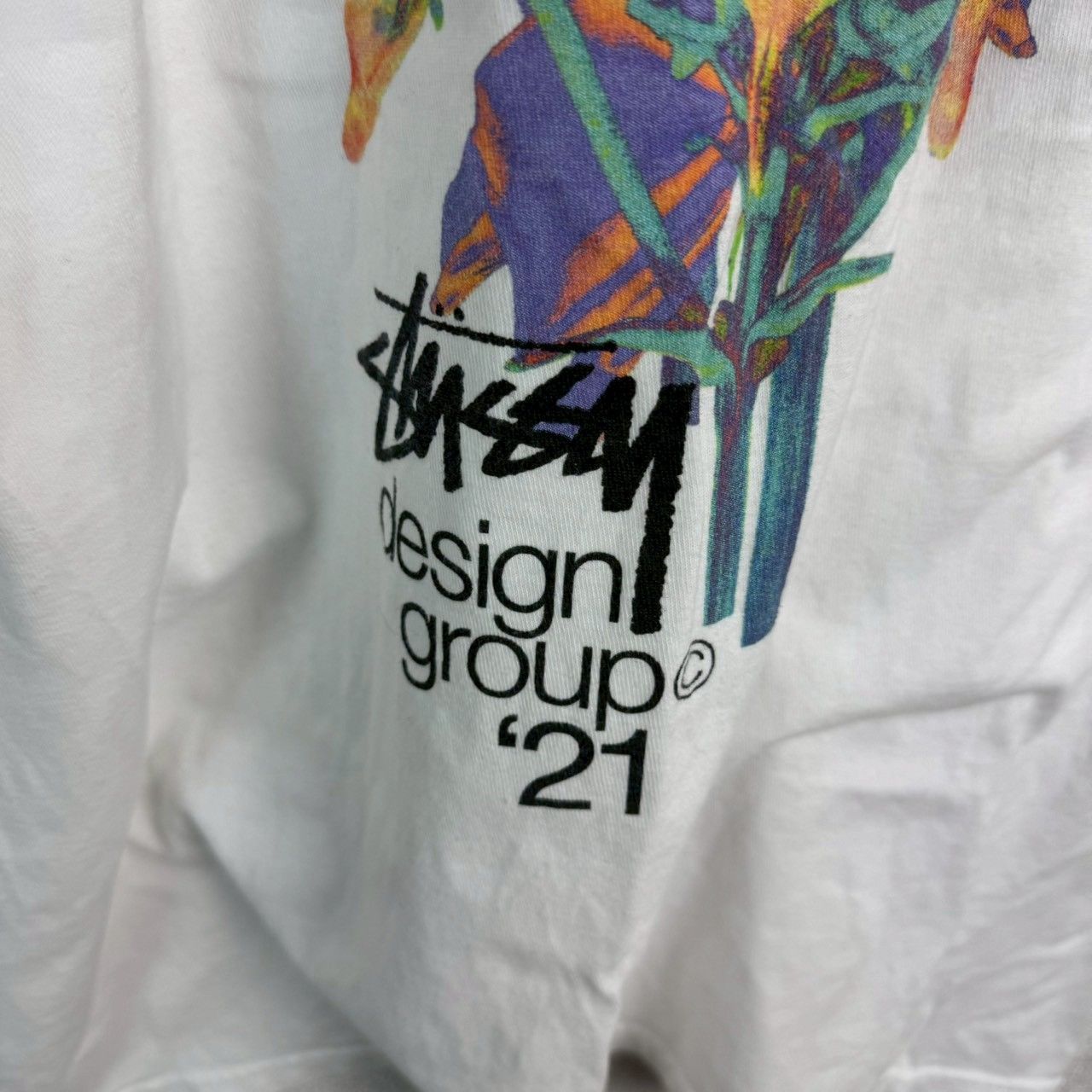 STUSSY ステューシー Tシャツ アートプリント バックプリント ホワイト 