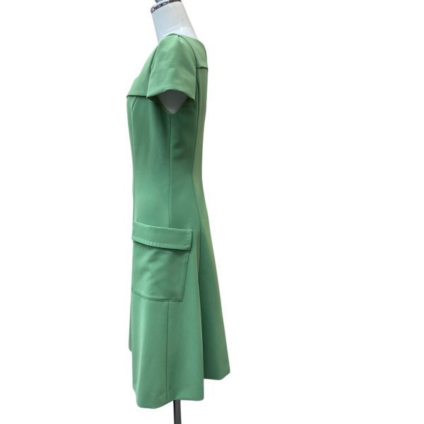 □ フォクシー FOXEY NEW YORK ワンピース 膝丈 スクエアネック 半袖