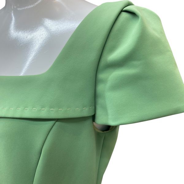 □ フォクシー FOXEY NEW YORK ワンピース 膝丈 スクエアネック 半袖