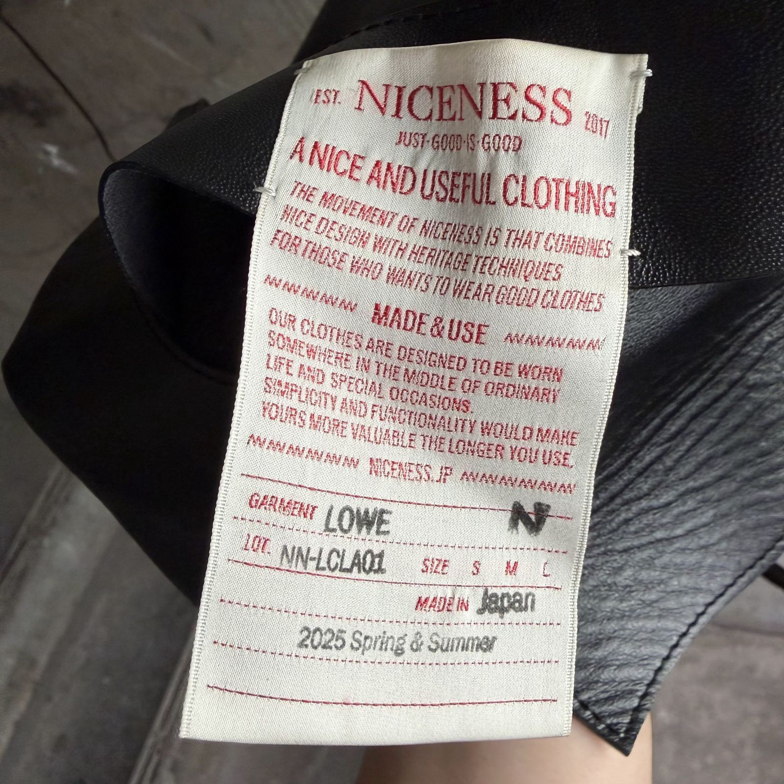 NICENESS 25ss LOWE NN Shoulder Bag 馬革 レザーバッグ ブラック 