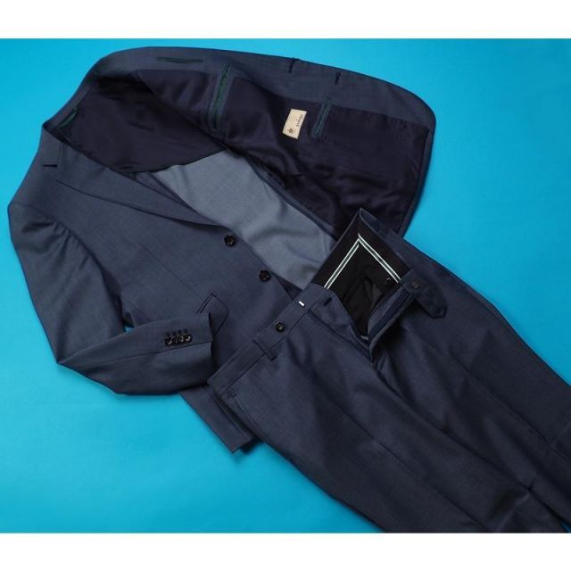 春夏『CERRUTI チェルッティ伊製生地』無地 スーツBB8紺 CERRUTI（チェルッティ） 新品10.8万円 大手百貨店扱い 秋冬『CERRUTI
