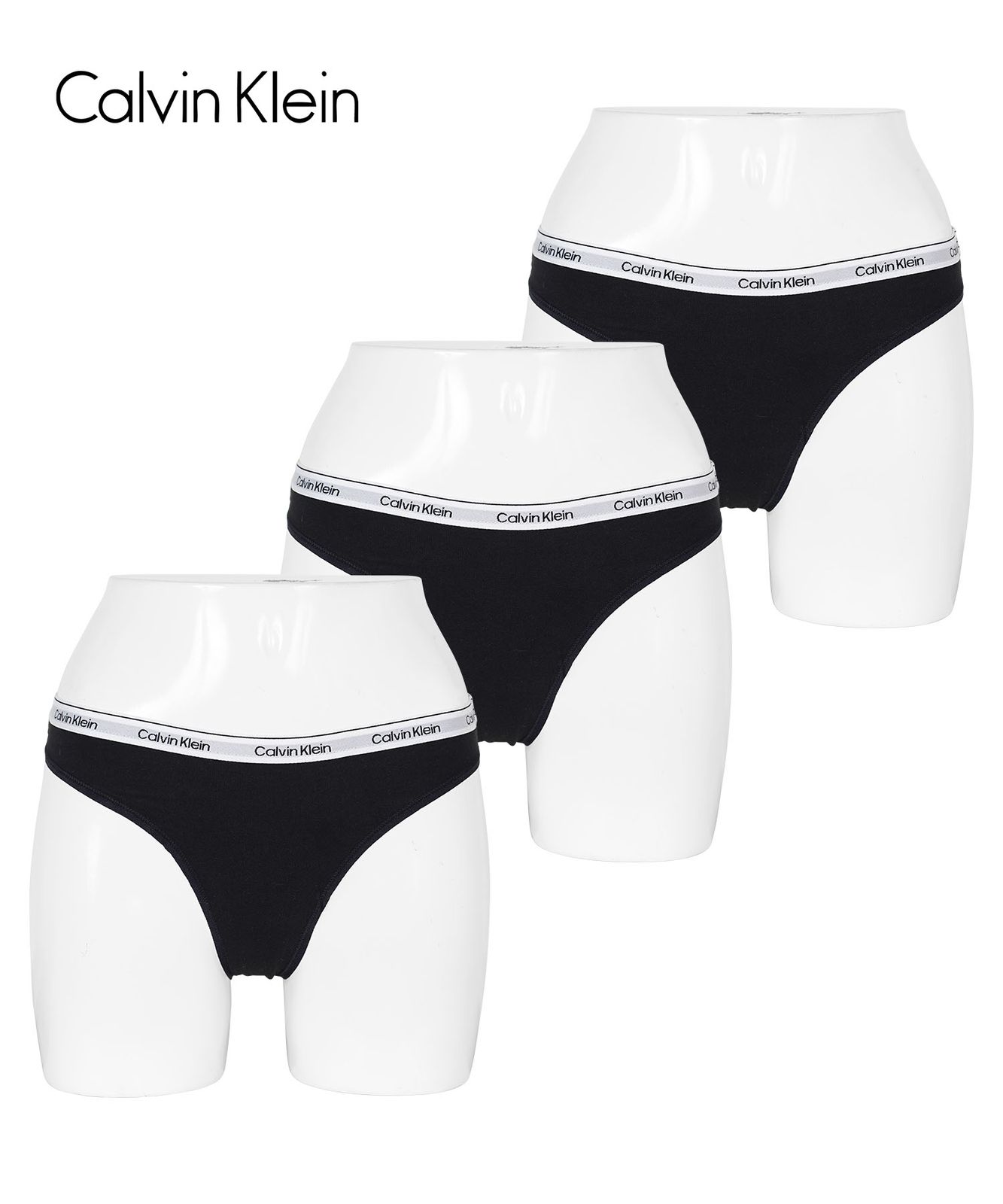 新品 未使用 並行輸入 Calvin Klein カルバンクライン 下着 【3枚セット】CAROUSEL レディース Tバック qd3587 ブラックセット 6,424円