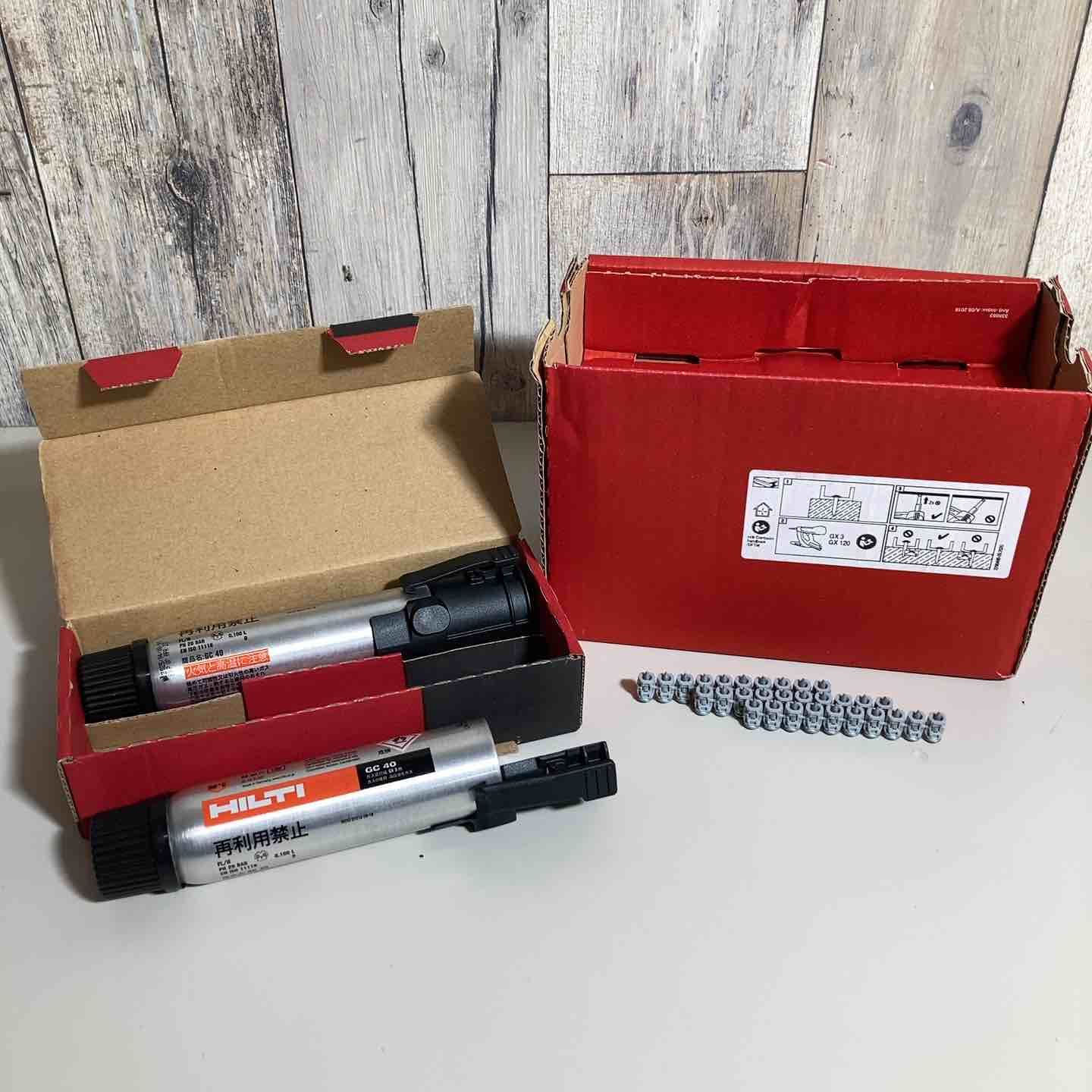 新品・未使用品　HILTIﾋﾙﾃｨ GX3・GX3-ME用高圧液化ｶﾞｽ 2個ｾｯﾄ ヒルティ(HILTI) GX3専用 ガス缶 GC40 2105699〜サポート X-SL G3-ME
