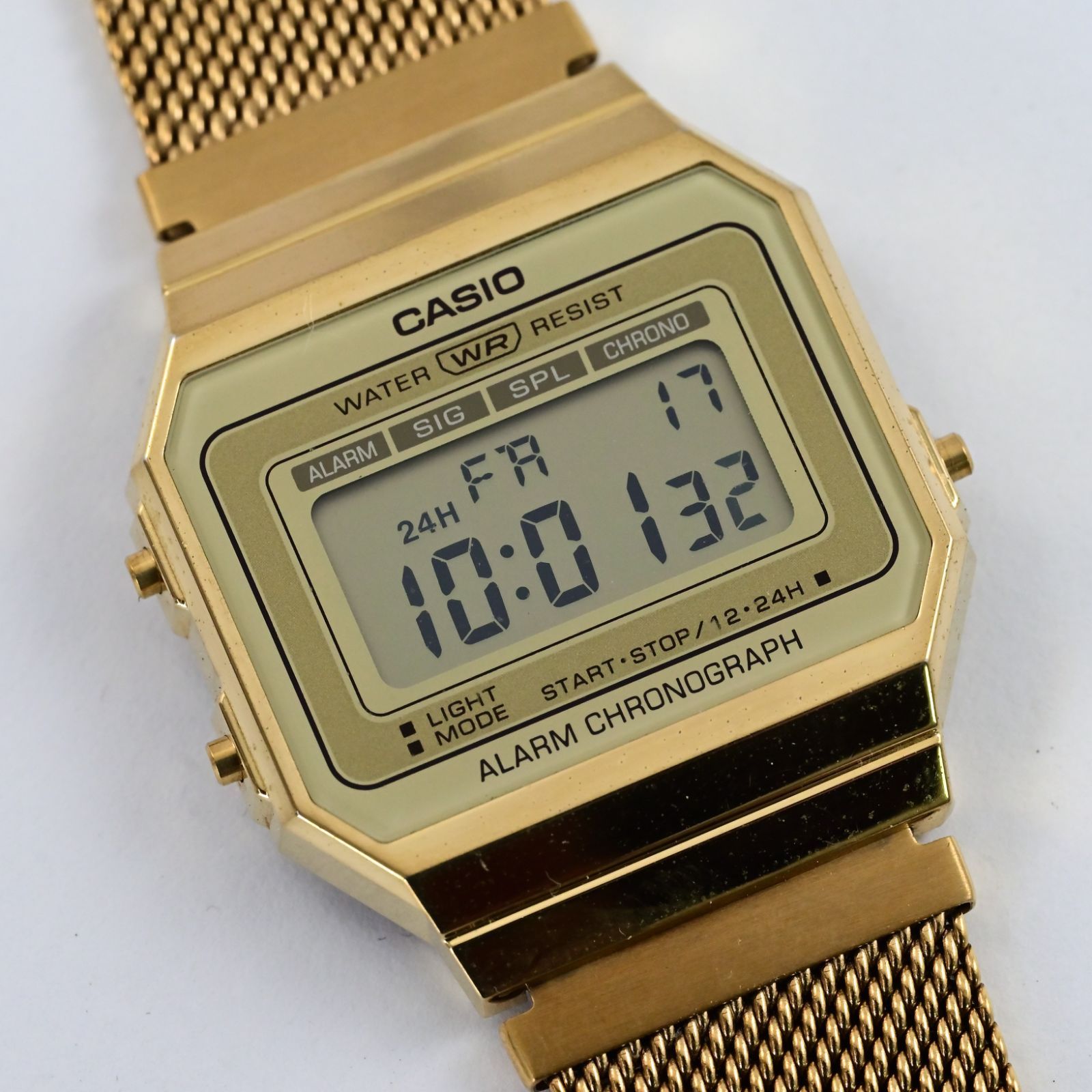 CASIO】 カシオ A700W 腕時計 メンズ デジタル 日付 ゴールド メッシュ 