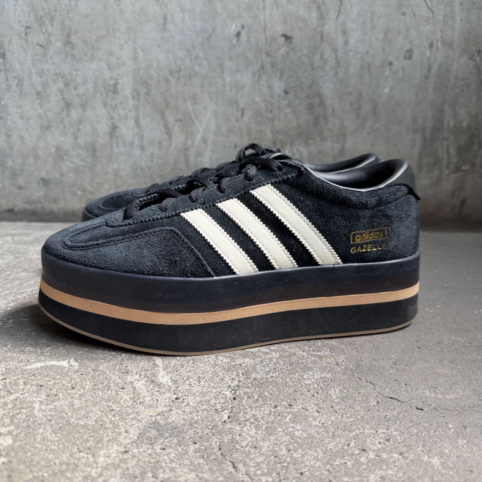 adidas Gazelle Stack 厚底 ブラック 24.5cm アディダス ガゼル 