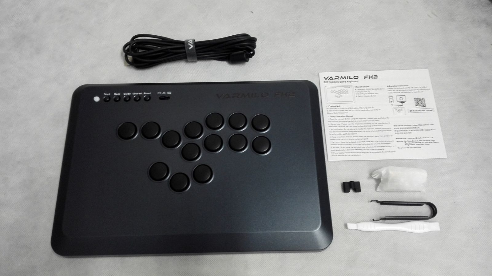 開封・未使用品】FK2(不屈) ブラック 格闘ゲーム用レバーレス