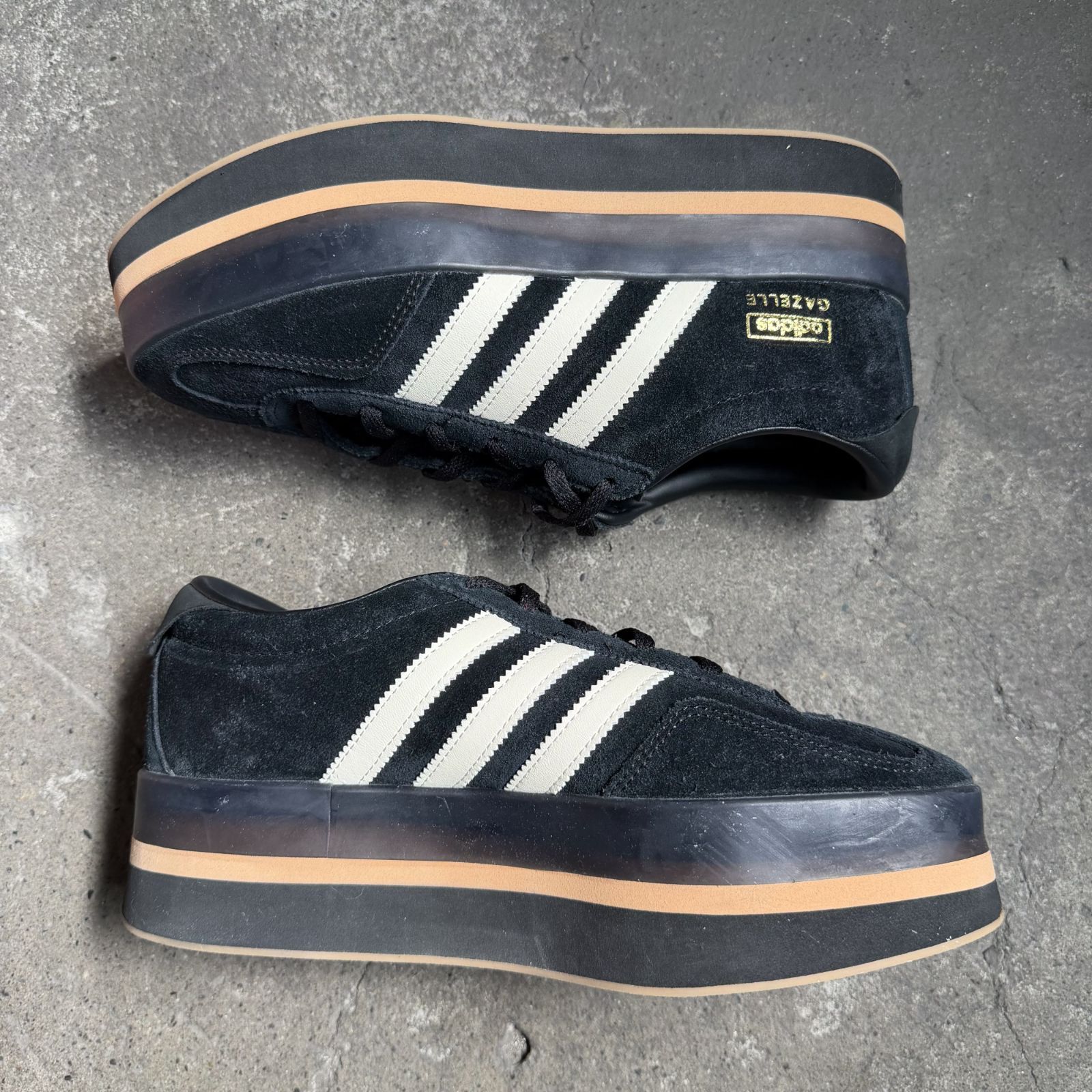 adidas Gazelle Stack 厚底 ブラック 24.5cm アディダス ガゼル 