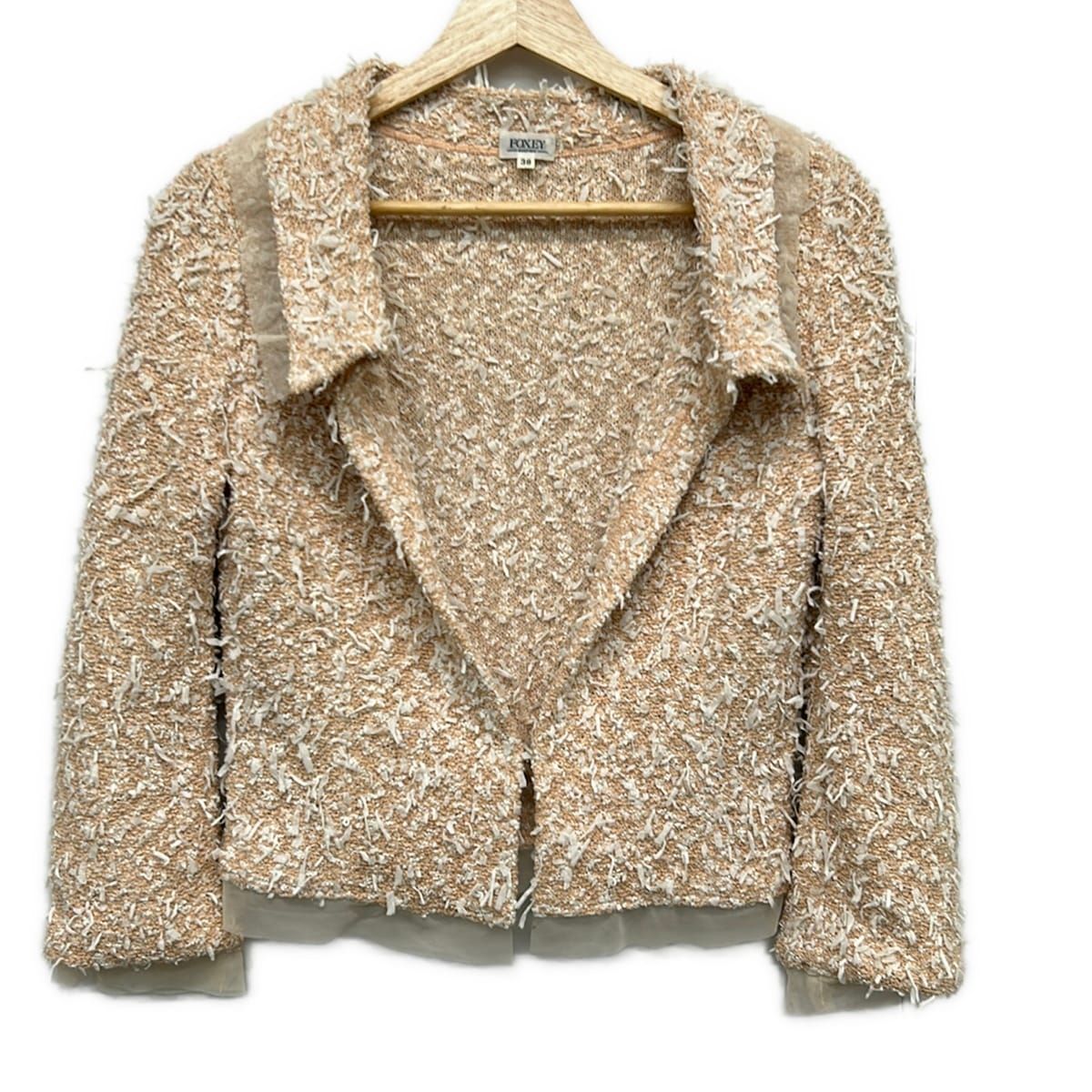 FOXEYNY フォクシー ストレッチ テーラードジャケット ベージュ38 M