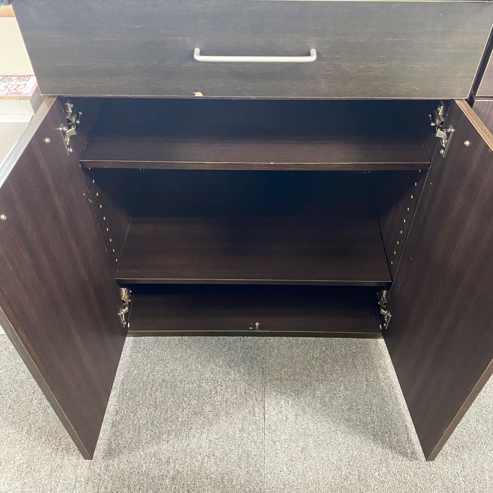 引取限定‼◇中古◇格安◇食器棚◇カップボード◇ブラウン◇新生活 