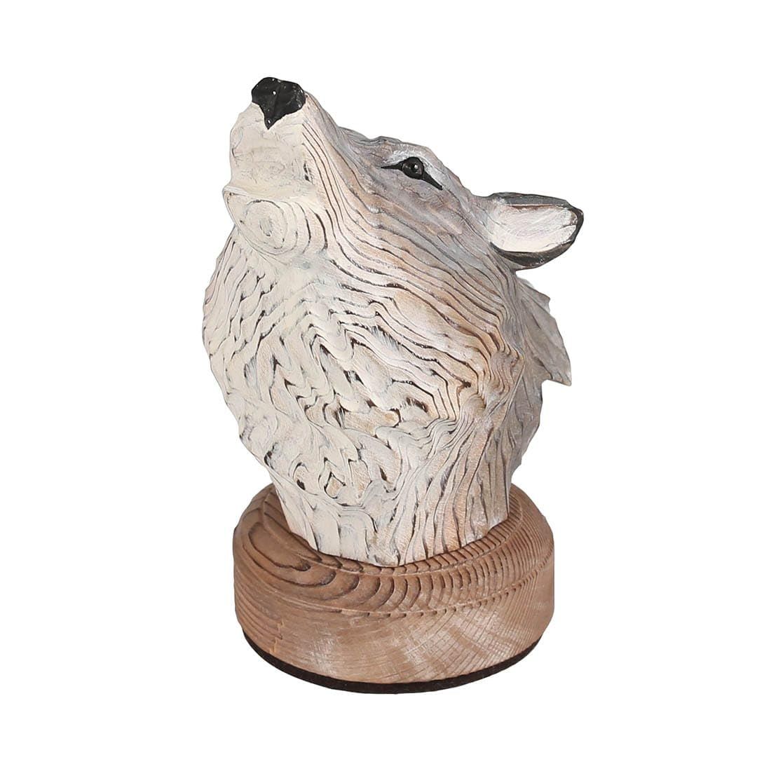 新品 ダルトン(Dulton) 木製オブジェ WOLF 動物モチーフ 高さ173mm 幅90mm 奥行118mm Y-0740WO WOODEN ANIMAL HEAD WOLF