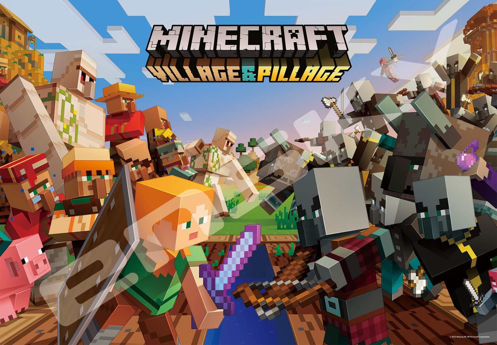 新品 エンスカイ(ENSKY) MINECRAFT Village & Pillage 51×73.5cm ジグソーパズル 1000ピース JIGSAW PUZZLE 1000T-393