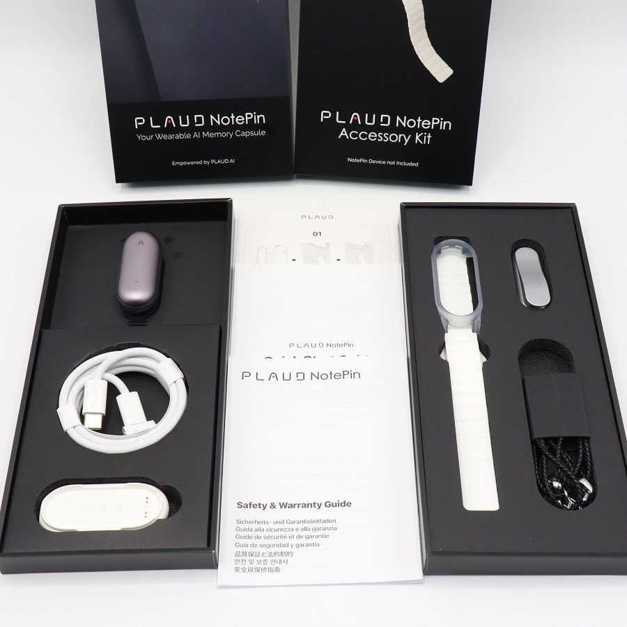 【美品】PLAUD NOTEPIN NP64GPU1 パープル アクセサリーキット付き AIボイスレコーダー プラウド ノートピン 本体