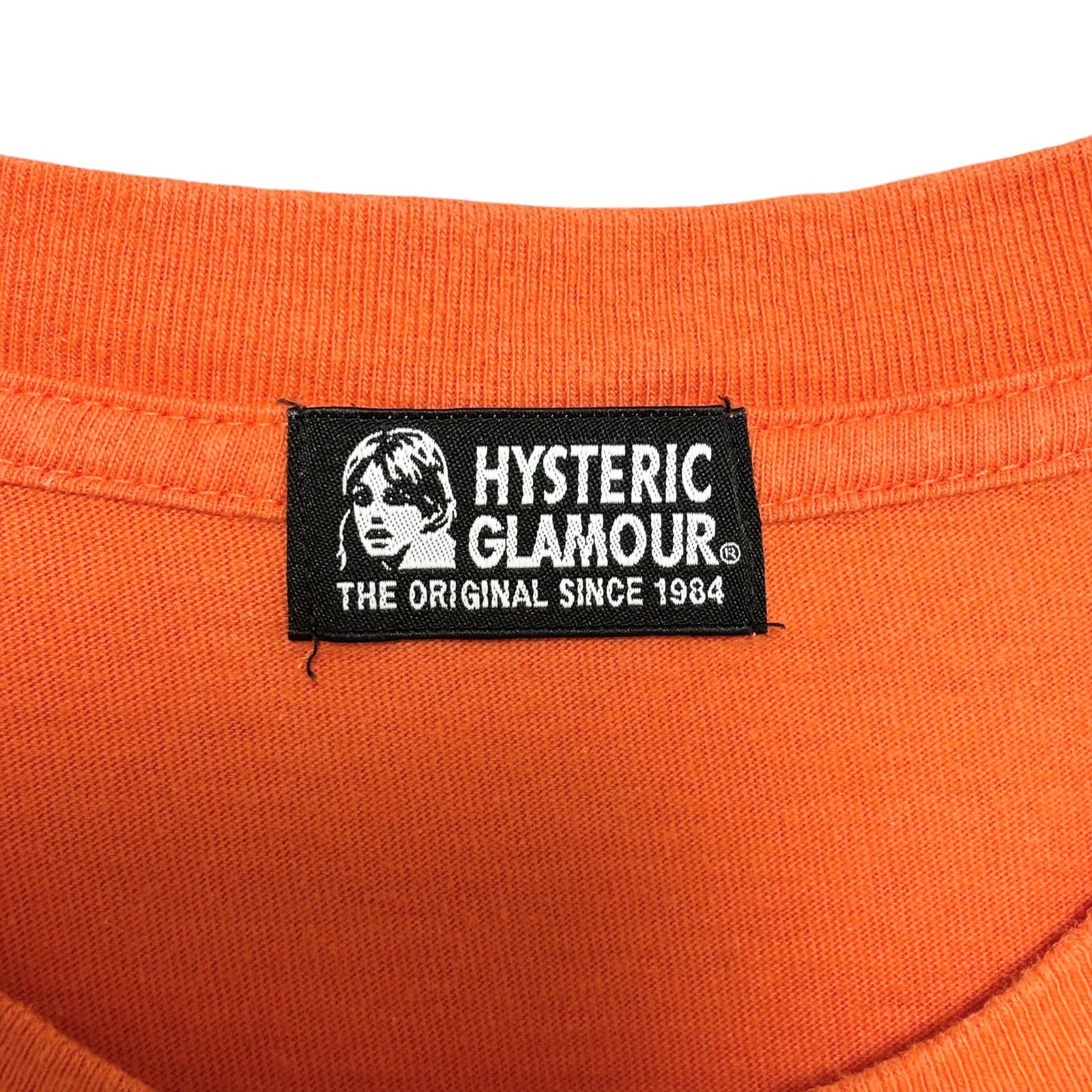 ヒステリックグラマーヒスベアファックベアオーバーサイズTシャツオレンジ 古着 ヒステリックグラマー HYSTERIC GLAMOUR BIG ADIOS BEAR Tシャツ
