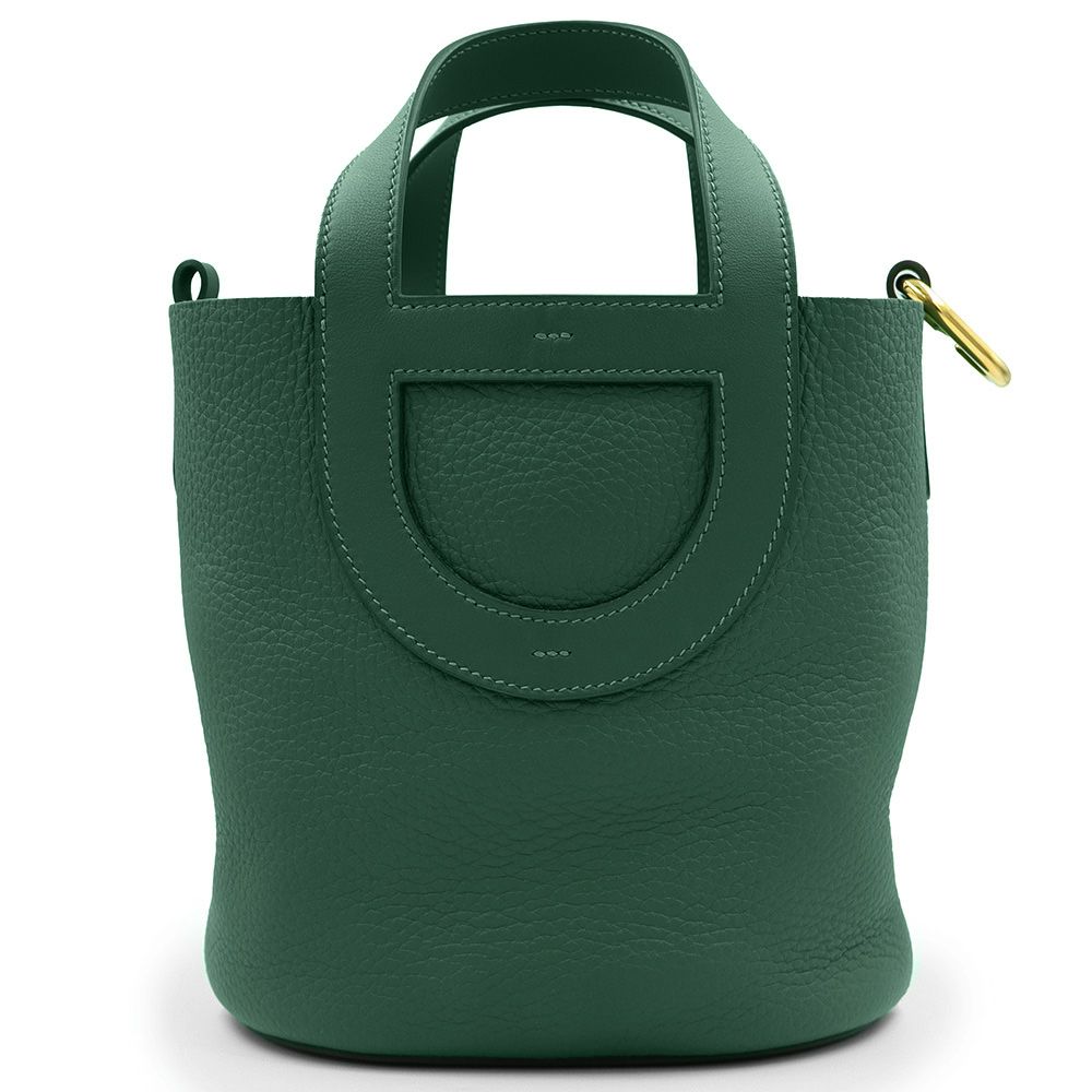 美品 エルメス ブールラング トリヨン ショルダーバッグ グリーン □R 