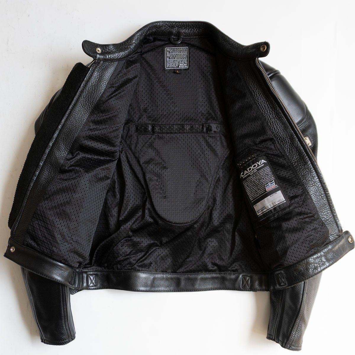 美品】KADOYA【シングルライダースジャケット】 L ブラック レザー