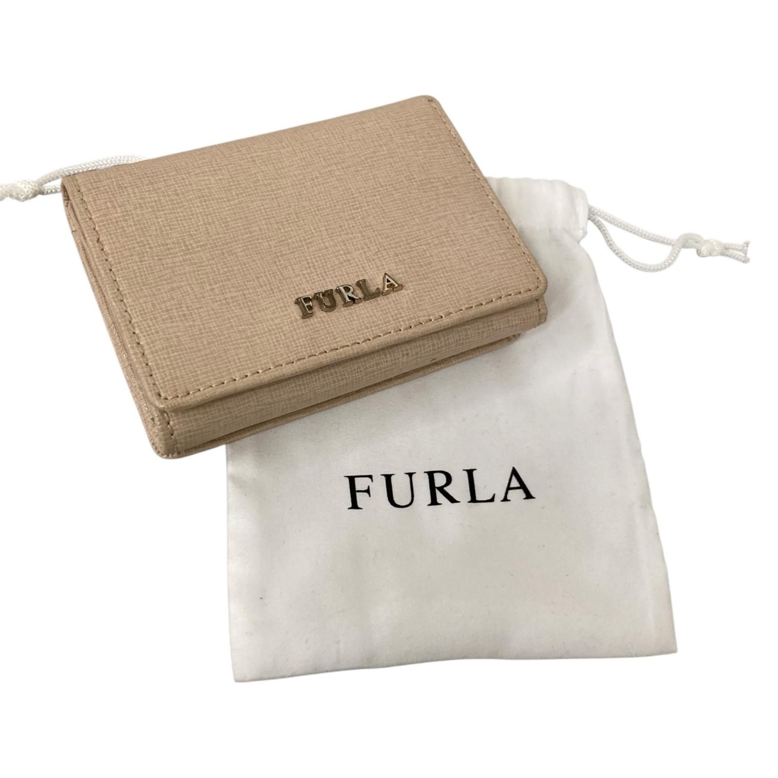 170990 現状品 FURLA フルラ ミニウォレット 財布 ベージュ - メルカリ