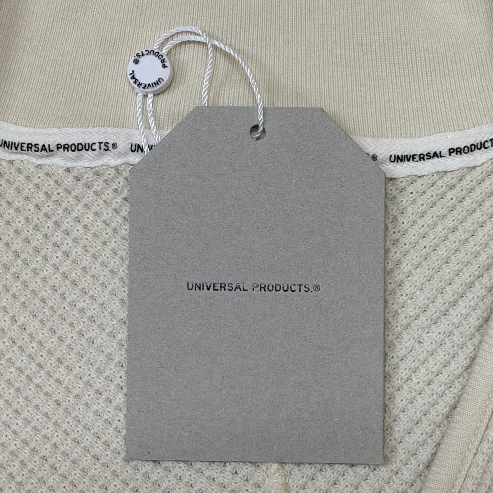 参考上代25300円 未使用 UNIVERSAL PRODUCTS 24AW Foot Ball Half Zip Sweat フットボールハーフジップワッフルスウェット ユニバーサルプロダクツ 243-60110 アイボリー 1 （11303M） 参考上代25300円 未使用 UNIVERSAL PRODUCTS 24AW Foot Ball Half Zip