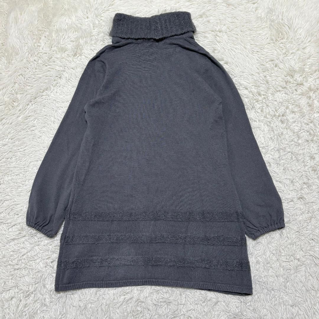 LEONARD 長袖ロング丈セーター 38 グレー シルクカシミヤ ワンピース LEONARD - LEONARD 長袖ロング丈セーター 38 グレー シルクカシミヤ