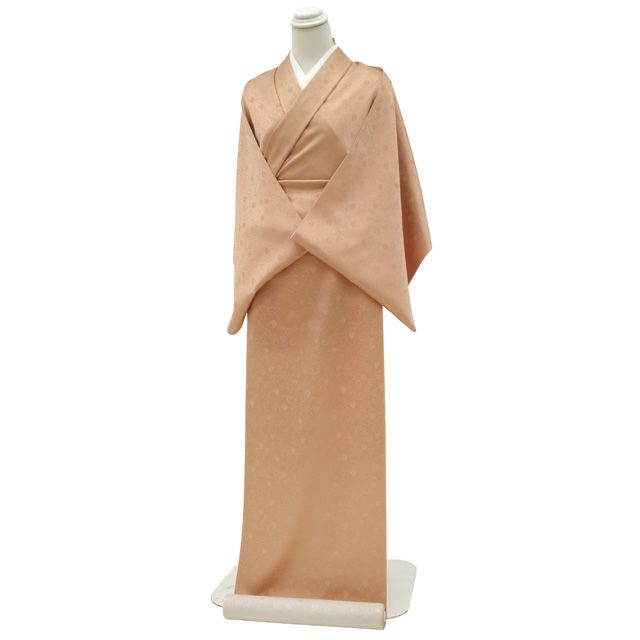 新古品 千總 小紋 着物 着尺 反物 未使用 正絹 伽羅色 オレンジ系 鮫柄 