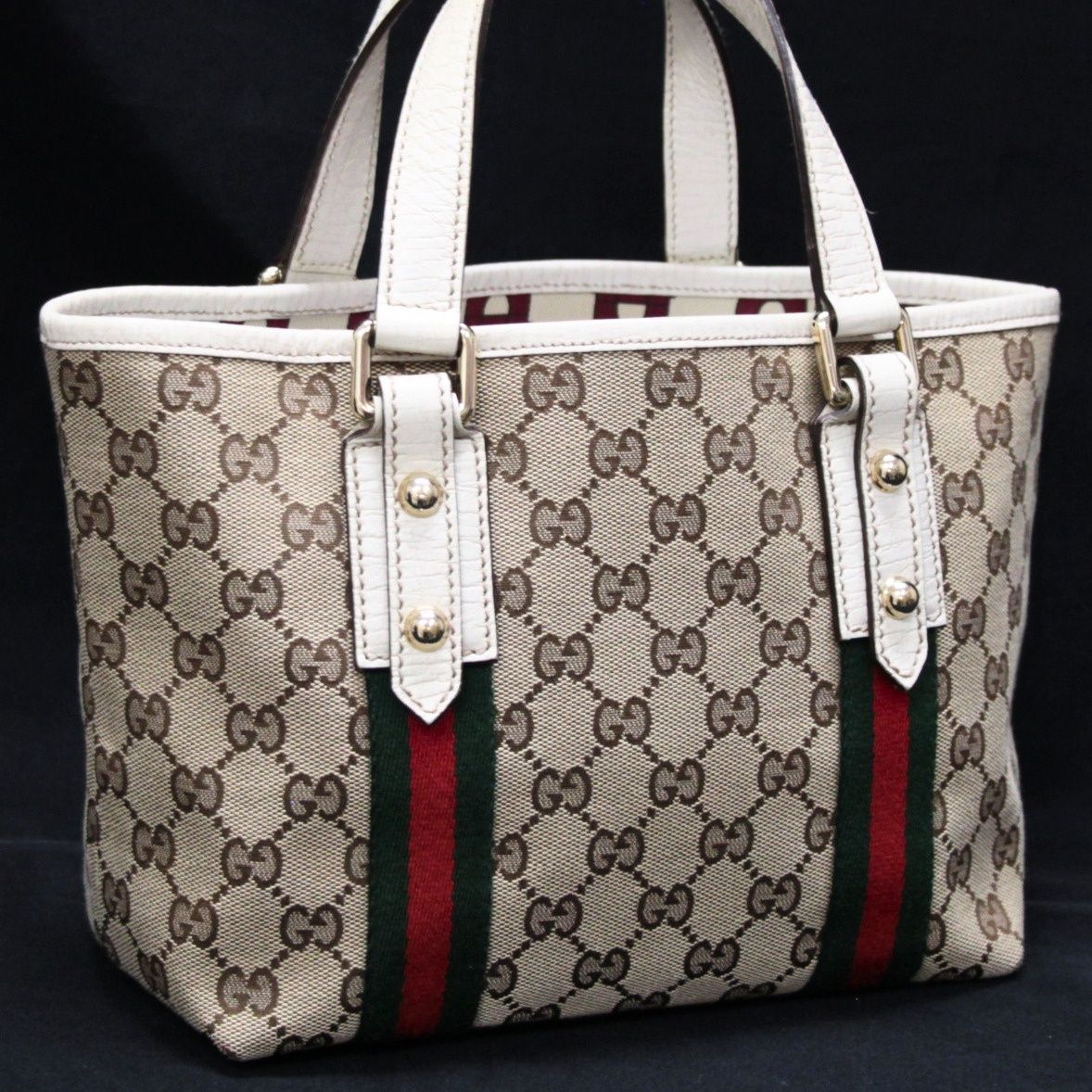 グッチ GUCCI シェリーライン ミニトートバッグ チャーム付き GG