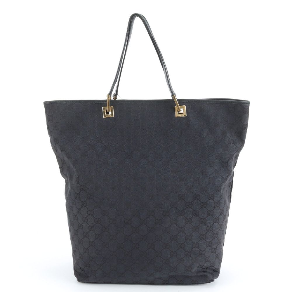 【正規品】グッチ GUCCI トートバッグ GGキャンバス レザー 黒 A4可能 グッチ GGキャンバス 002-1097 レザー トート バッグ 肩掛け