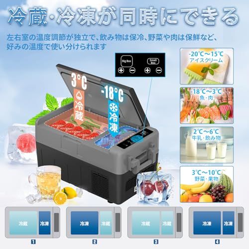 SUNPIE 車載冷蔵庫 30L 冷蔵、冷凍別々に保存できる 【公式通販】