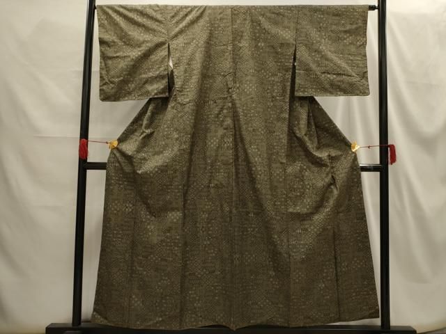 平和屋着物▽本場大島紬　単衣　7マルキ　更紗花文　正絹　逸品　BAAW3554mz 平和屋着物▽本場大島紬 単衣 7マルキ 更紗花文 正絹 逸品 BAAW3554mz