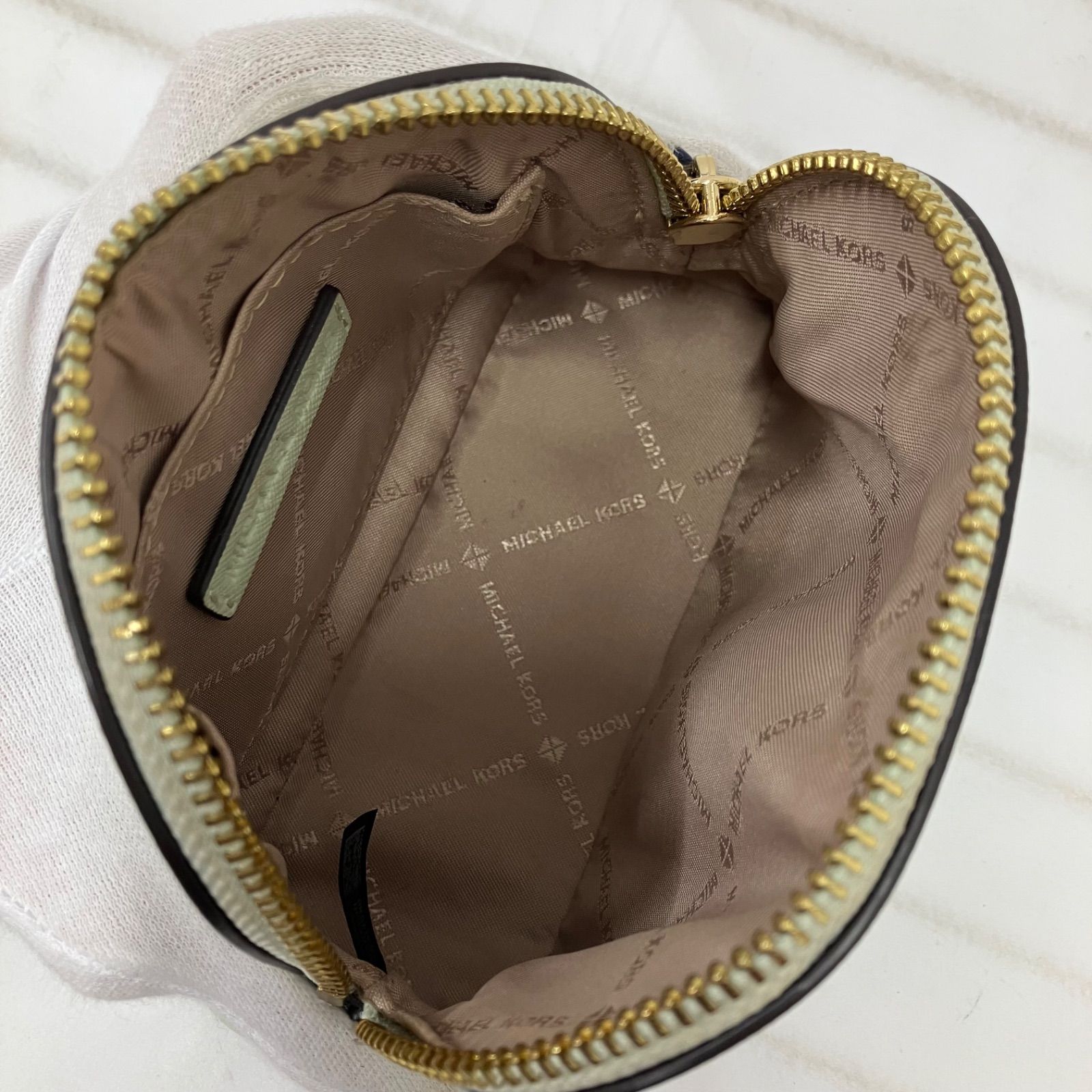 994 良品 MICHAEL KORS マイケルコース エメラルドグリーン ポーチ 