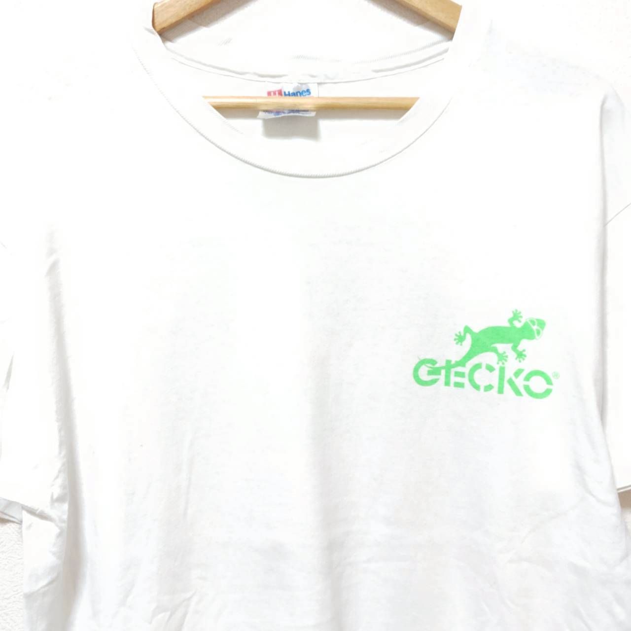90s ビンテージ◎大きなバックプリント【Hanes】ヘインズ GECKO HAWAII 