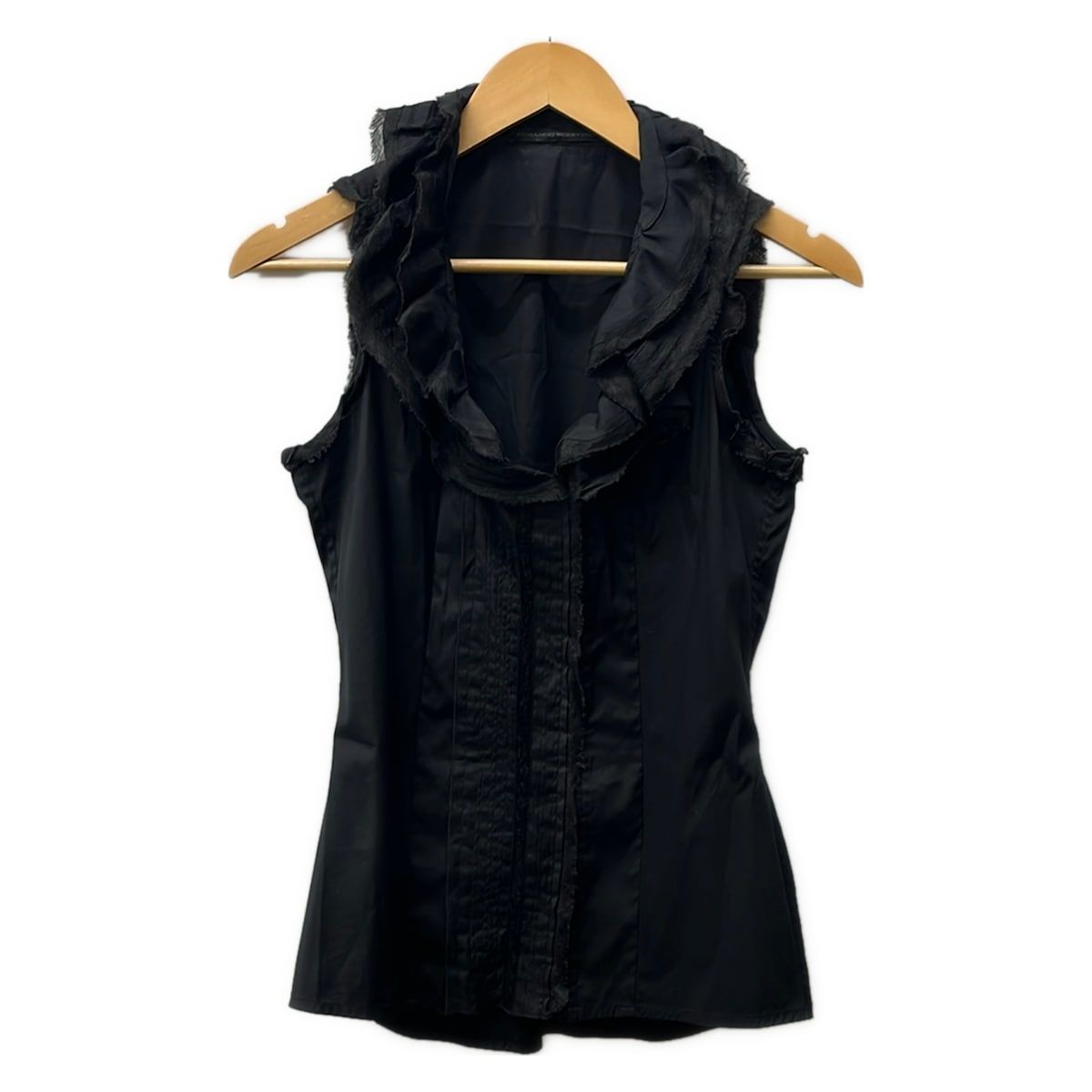 ERMANNO SCERVINO フリル シャツ ブラウス ビジュー付き 40 ERMANNO