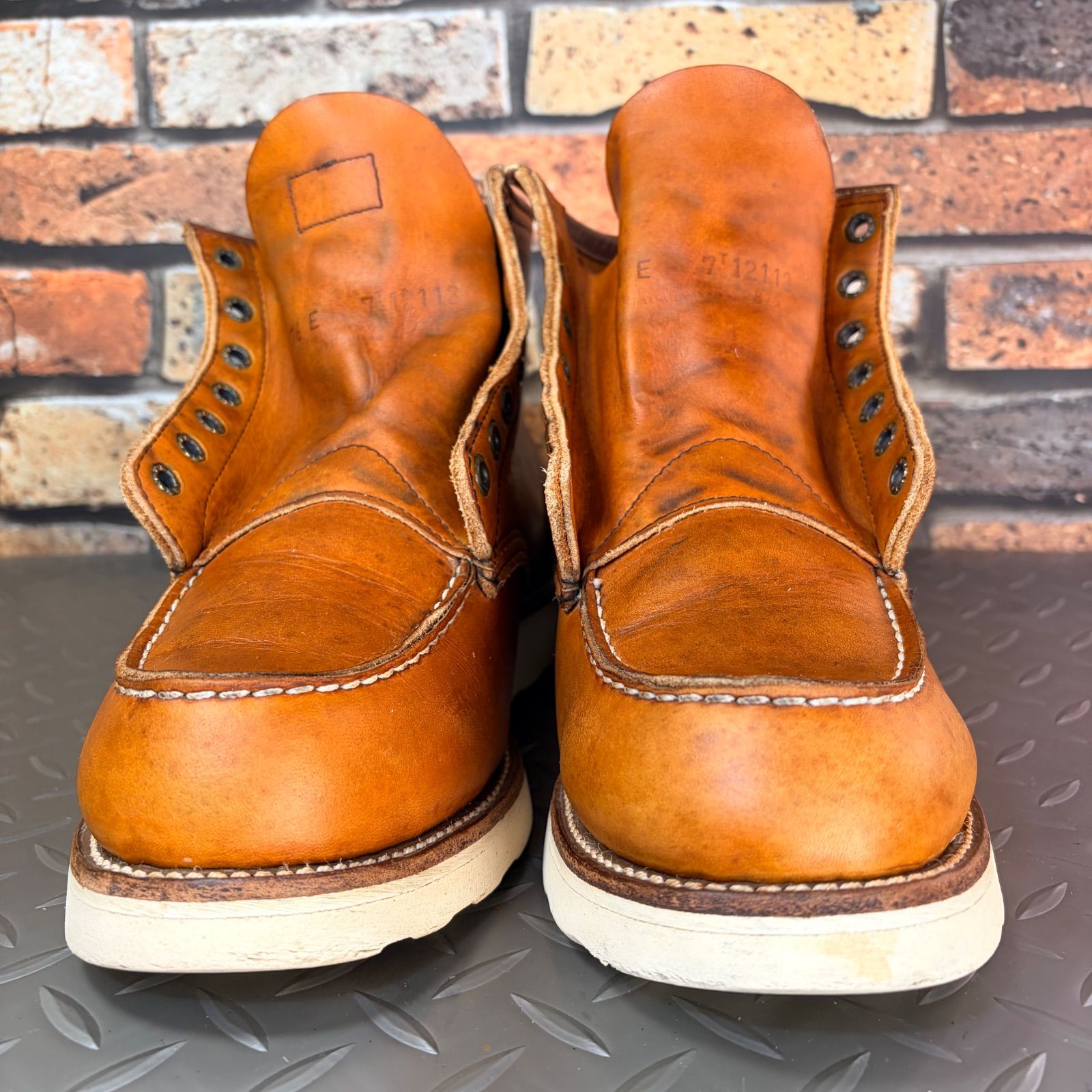☆REDWING 875 刺繡羽タグ モックトゥワークブーツ 1997年製 US7.5E