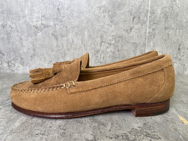 中古】YUKETEN ﾕｹﾃﾝ ﾀｯｾﾙ ﾛｰﾌｧｰ ﾚｻﾞｰ ｼｭｰｽﾞ 米国製 ｱﾒﾘｶ製 USA製 ﾌﾞﾗｳﾝ 