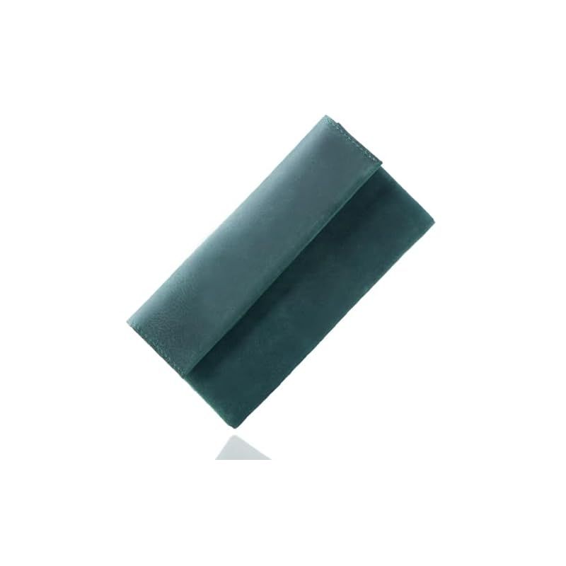 [Hallelujah] ハレルヤ 財布 TIDY pot メンズ 小さい 長財布 レザー 1万円札を折らずに収納 かぶせ蓋 小さい長財布 スリム コンパクト 大容量 軽量 ビジネス (Dark green) 1