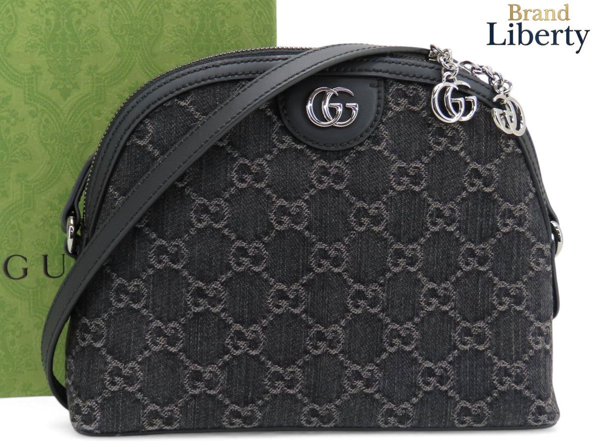 新品同様】グッチ GUCCI GGデニム 斜め掛け スモール ショルダーバッグ