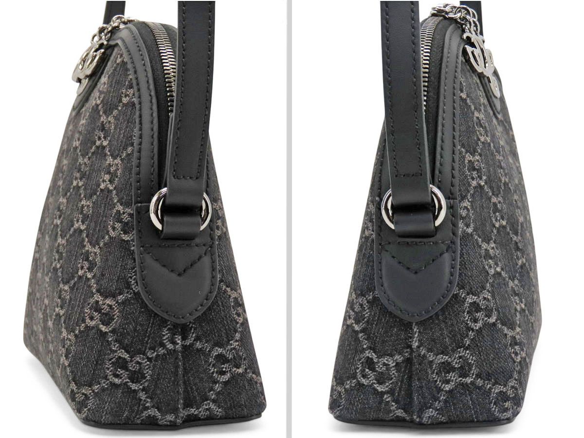 グッチ GGデニム ポシェット ショルダーバッグ ブラック オールドグッチ 新品同様】グッチ GUCCI GGデニム 斜め掛け スモール ショルダーバッグ