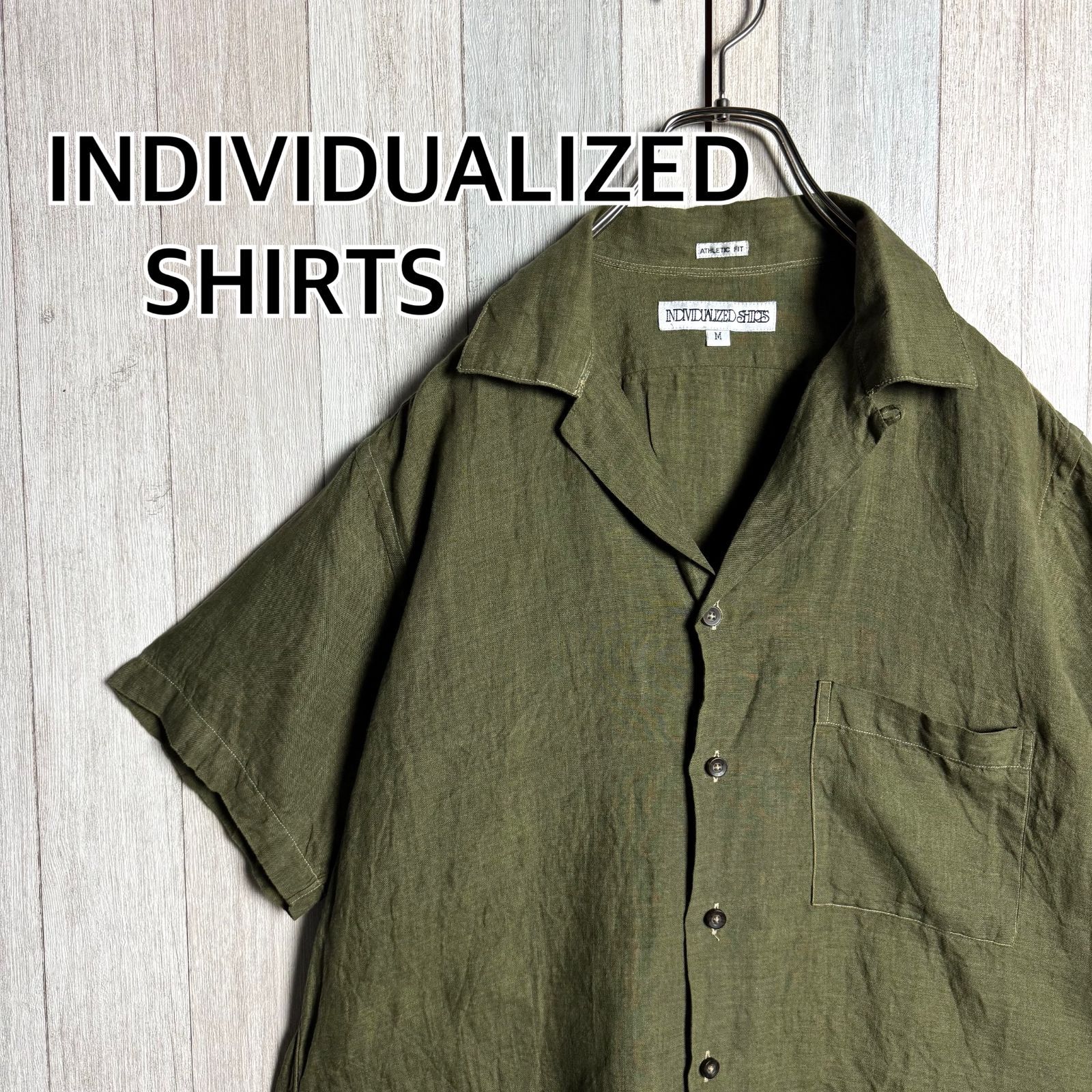 USA製 INDIVIDUALIZEDSHIRTSオープンカラー リネンシャツM オープン