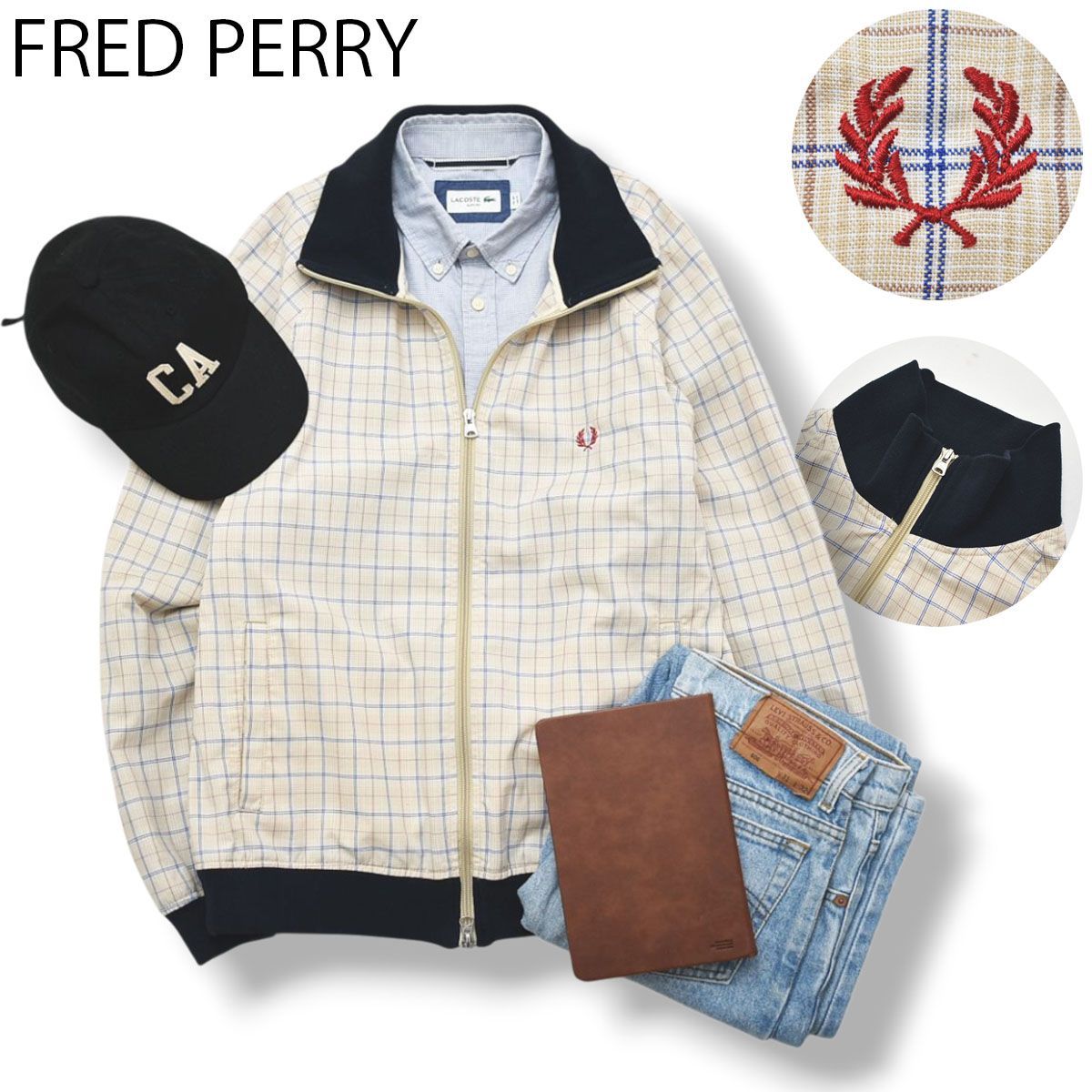 Fred Perry フレッドペリー 月桂樹 刺繍ロゴ チェックライナー 人気 