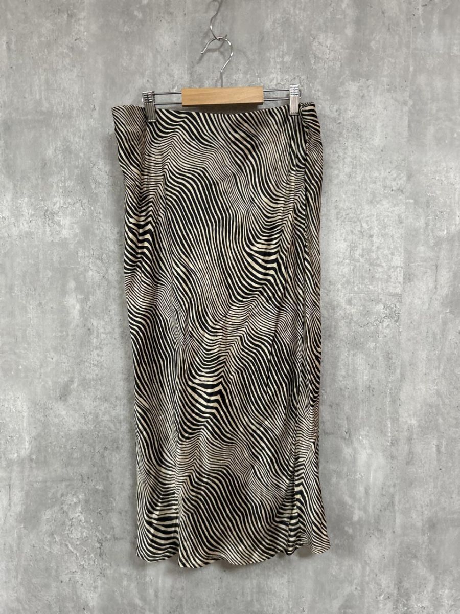 ZARA ザラ ゼブラ柄 サテン スカート sizeXL/茶 □◇ レディース