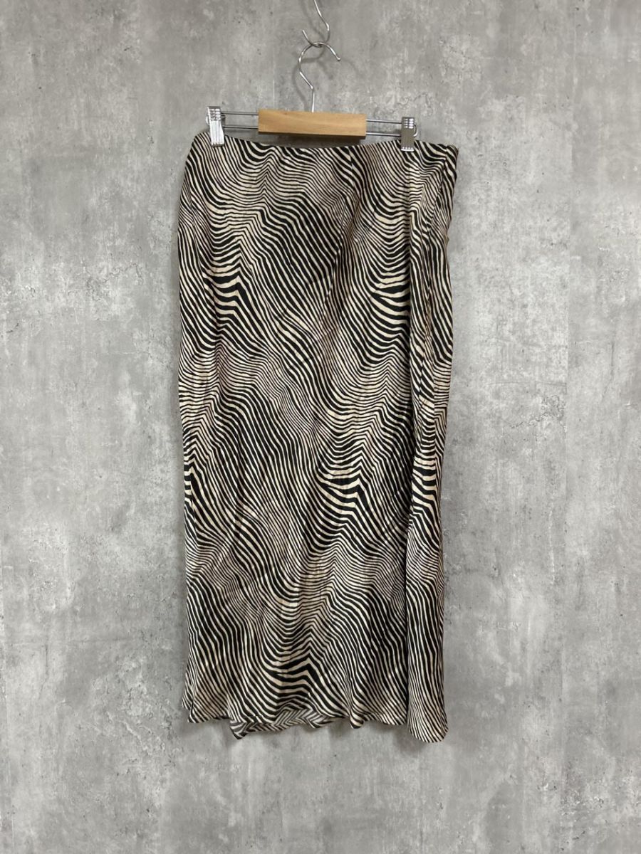 さら様 ZARA ザラ ゼブラ柄 サテン スカート sizeXL/茶 □◇ レディース