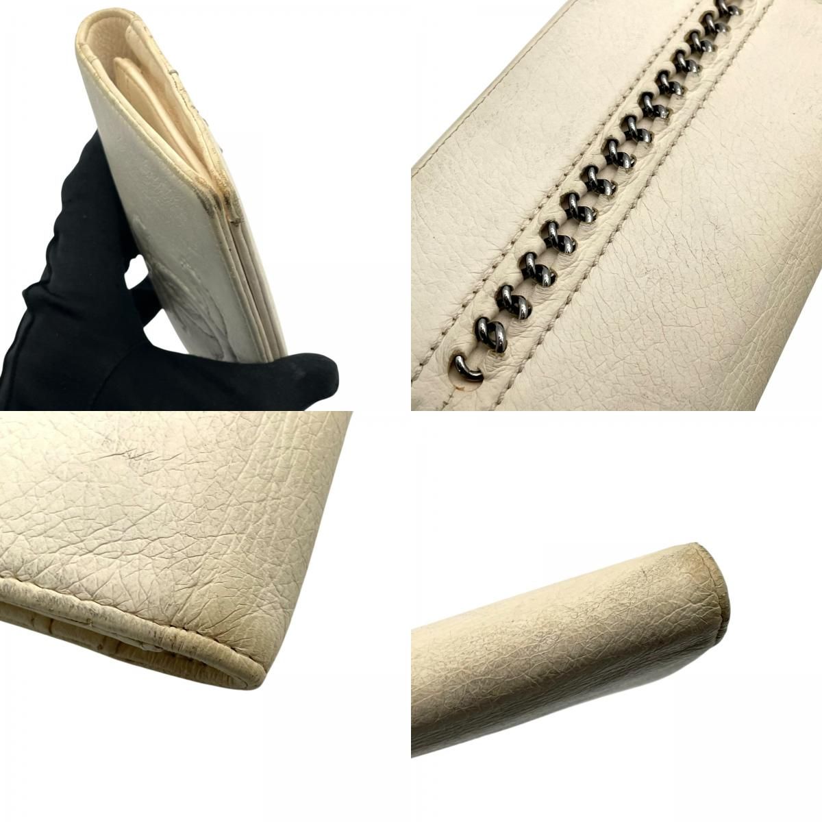 CHANEL 二つ折り長財布 アイボリー ココマーク CCロゴ シルバー金具 クラシック ロングウォレット レディース M5 CHANEL 二つ折り長財布 アイボリー ココマーク CCロゴ シルバー金具